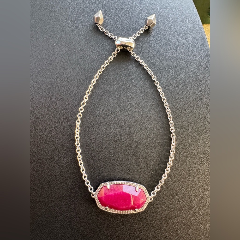 Kendra Scott Magenta/Purple Jade *Bracelet in Silver Adjustable